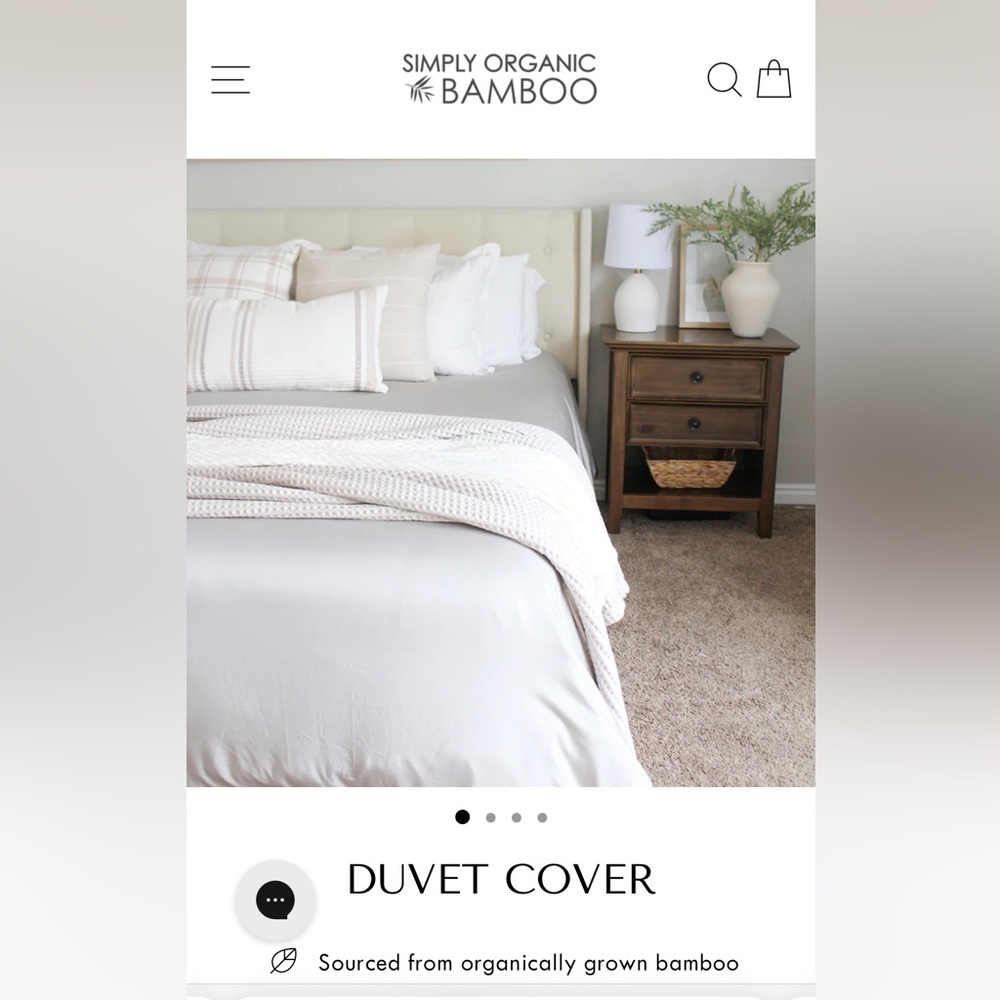 SIMPLY ORGANIC PURE BAMBOO KING DUVET